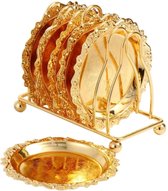 Luxe Onderbord 10 cm - Onderborden Goud - Borden Set + opbergrekje