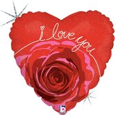 Ballon aluminium coeur "Je t'aime" Rose Blossom