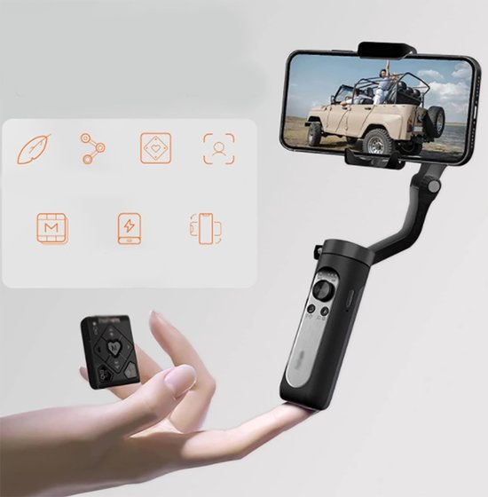 Selfie Stick Met Knop In Het Handvat Voor Uw Samsung Galaxy S6 Bluetooth Afstandsbediening Zwart