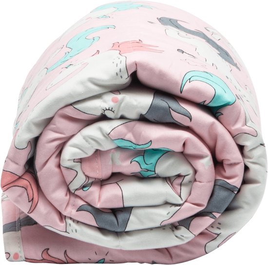 Latona Blanket® Verzwaringsdeken kind 100 x 150cm - 3kg - Eenhoorn - Katoen - Weighted blanket