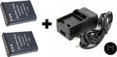 Mazuva  EN-EL23 set 2 Accu’s + Thuislader & Autolader set voor Nikon camera | 1400mAh | Met LED-indicator | (o.a. voor Nikon Coolpix B700, P600, P610, P900, S810c.)