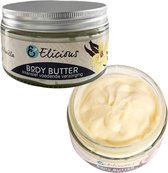 Elicious® - Body Butter - Vanille - 100% Natuurlijk - Huidverzorging - Natuurlijke Skincare - Moisturizer - Plasticvrij - SLS vrij - Vegan - Dierproefvrij - 200gr