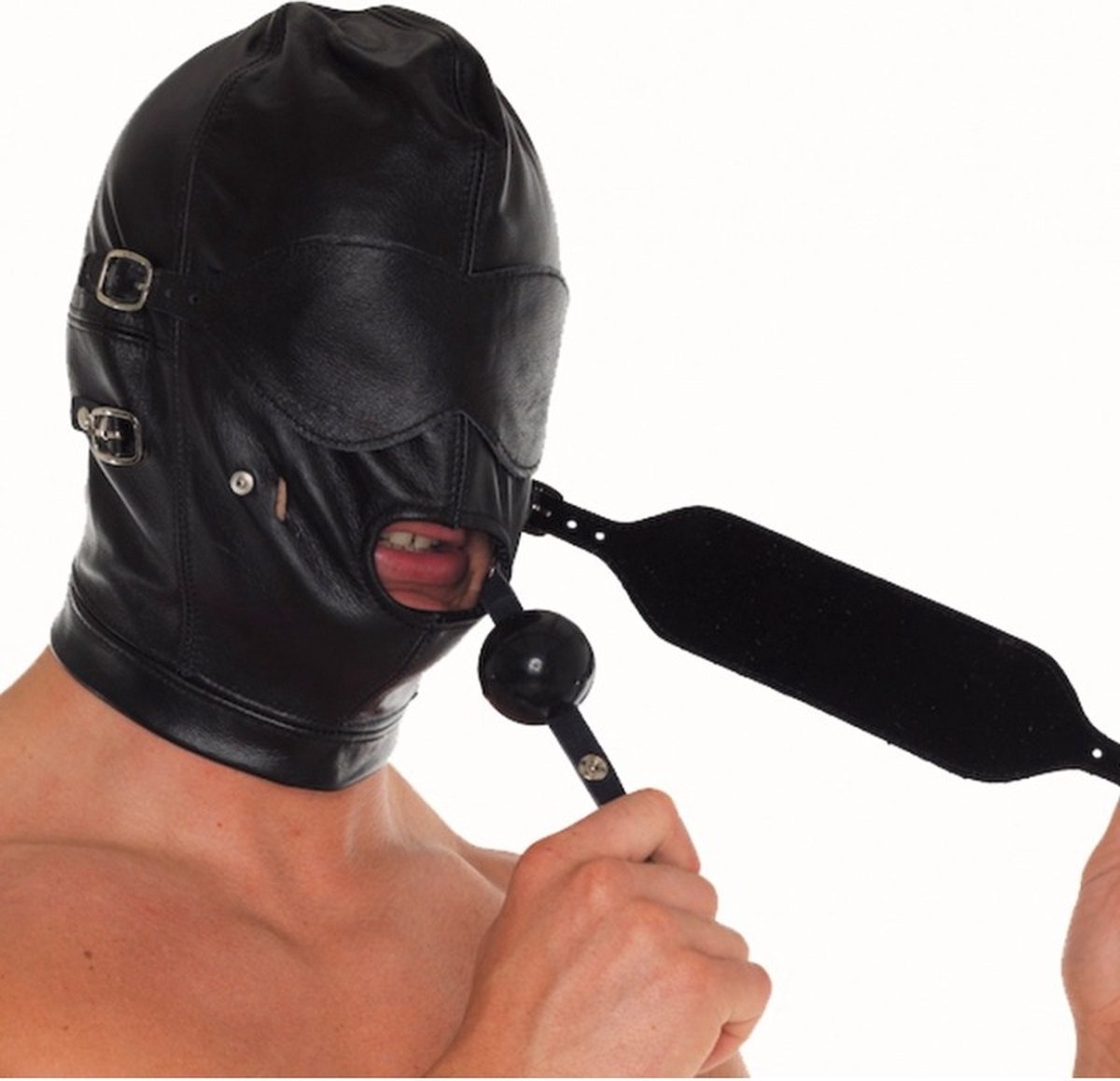 Goedkoopste Bondage play - Hoofdmasker met afneembaar mondknevel