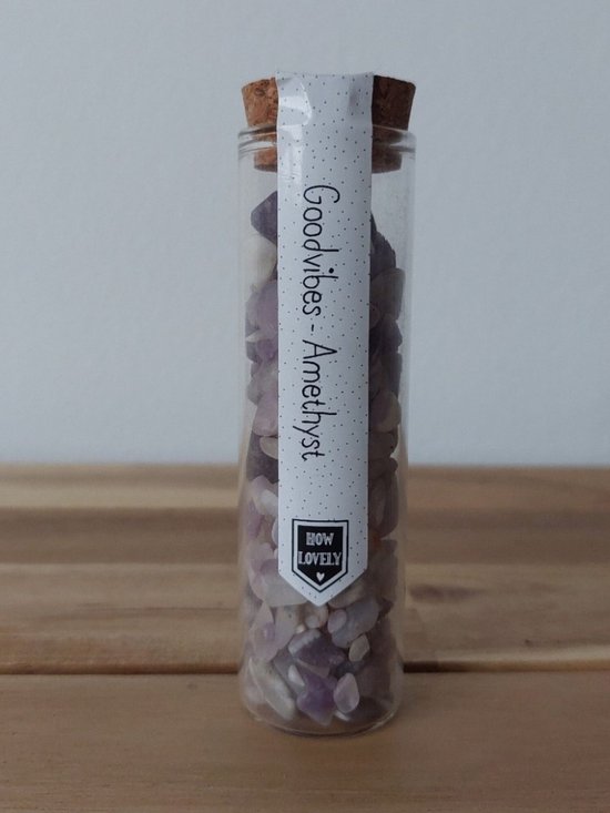 Tube avec cadeau de pierres précieuses - Améthyste - Minéraux de pierre - 10 x 3 cm