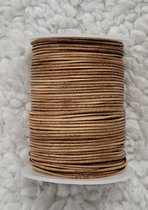 *** Leren Vintage Bruin rond Koord 1 mm 5 meter, zonder spoel. Echt leer - sieraden maken - leer - draad - lederen - knutselen ***