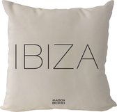Kussen met Kussenvulling Ibiza White | 45x45 cm | Polyester | Wit - zwart | Maison Boho