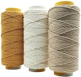 Cafuné Lux Macramé garen - 3 kg- 5 mm-oker/ecru/beige-195+184+205mtr - Uitkambaar