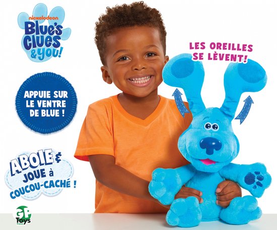 Pluche kiekeboe + geluid - Blue's, clues & you - blauw - 30cm. — afbeelding 5