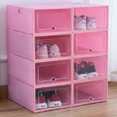 Milla Schoenenkast - Schoenen Dozen - Opbergdozen - Schoenen Organizer -  Opvouwbaar En Stapelbaar - 6 Stuks - Roze - 34x24x14 cm