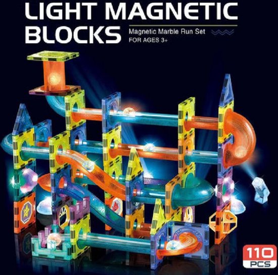 Nieuwe Licht Magnetische Blokken-110 Stuk-3D Magnetisch Speelgoed-  Magnetische Bouwset