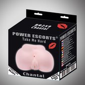 Power Escorts - Take Me Hard Chantal - grote zware realistische Pussy & Ass Masturbator - 1,15 KG - beige - BR259 - stoere Cadeaubox