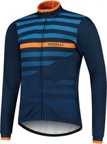 Rogelli Stripe - Fietsjack Winter - Heren - Maat 2XL - Blauw, Oranje