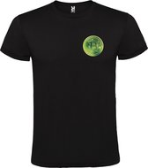 Zwart t-shirt met klein 'BitCoin print' in Groene  tinten size M