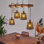 Belanian.nl -  Scandinavisch, vintage Plafondlamp,Tophanglamp zwart, licht hout, 4-lichtbronnen,Industrieel Plafondlamp,Boho-stijl  E27 fitting  Plafondlamp,retro Plafondlamp, eetk