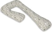 Zijslaapkussen - 235 cm - 100% katoen - grijs met antraciet en witte sterren