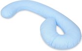 Body pillow - 240 cm - 100% katoen - blauwe ruitjes