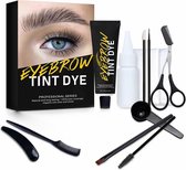 Wenkbrauw Tint Dye Set – Wenkbrauw Stempel Zwart– Wenkbrauwstempel – Wenkbrauw Trimmer – Wenkbrauw en Wimper Borstel – Lash Lift Kit - Vrouwen – Wenkbrauwverf – Wenkbrauw Set - Cadeau voor Ha