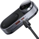 Baseus Bluetooth FM Transmitter Auto Solar / FM Transmitter Draadloze Bluetooth Carkit / MP3 Speler/ Handsfree bellen in de auto / USB Lader / Radio / / AUX Input / 2 USB Poorten /