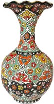 Vaas - Handgemaakt Keramiek - Bloemig Perzisch Patroon - 25.5 cm- Persis Treasures