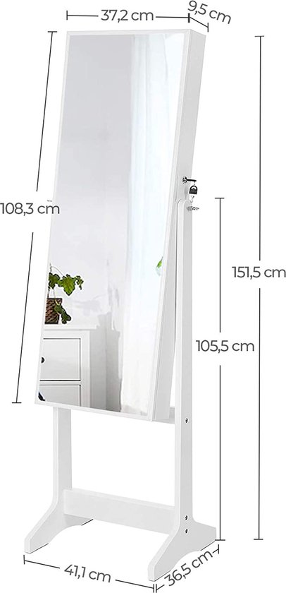 Songmics móveis de quarto novo design, armazenamento 360, espelho giratório, joi