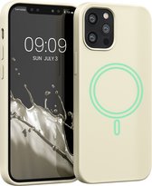 kwmobile telefoonhoesje compatibel met Apple iPhone 12 / 12 Pro - Hoesje met magneet - Smartphone case in crème