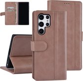 UNIQ Accessoire Samsung Galaxy S22 Ultra Leather Book Case case - Or Rose - Porte-cartes pour 6 cartes - Fermeture magnétique