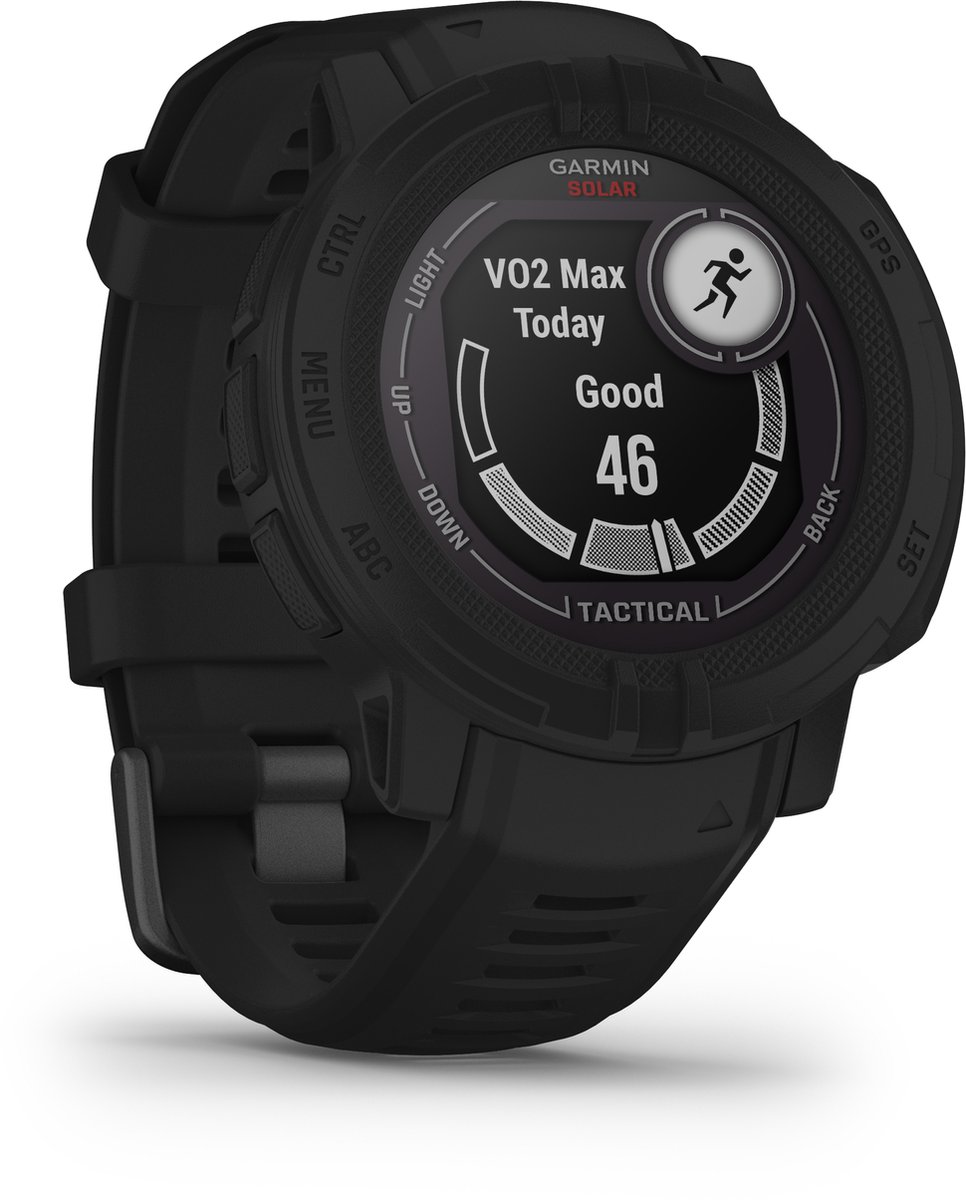 Afbeelding 2 van Garmin Instinct 2 Solar - Sporthorloge met GPS - Smartwatch voor heren - Zon Oplaadbaar - 45mm - Tactical Edition Zwart