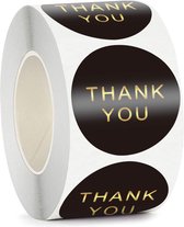 Thank you stickers - 500 stuks - 25 mm - Bedankt stickers - Small business packaging - Thank you stickers op rol - Sluitstickers - Sluitzegel - Verpakkingsmateriaal - Stickerrol -