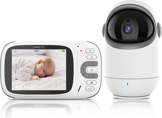Orretti® V11 Babyfoon met camera - Op Afstand Draaibaar - Nieuw Model 2023 - Sterke 1150 Mah Batterij - Terugspreekfunctie -