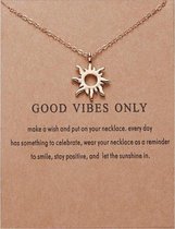 Kasey Good Vibes Only Ketting - Zon hanger aan ketting