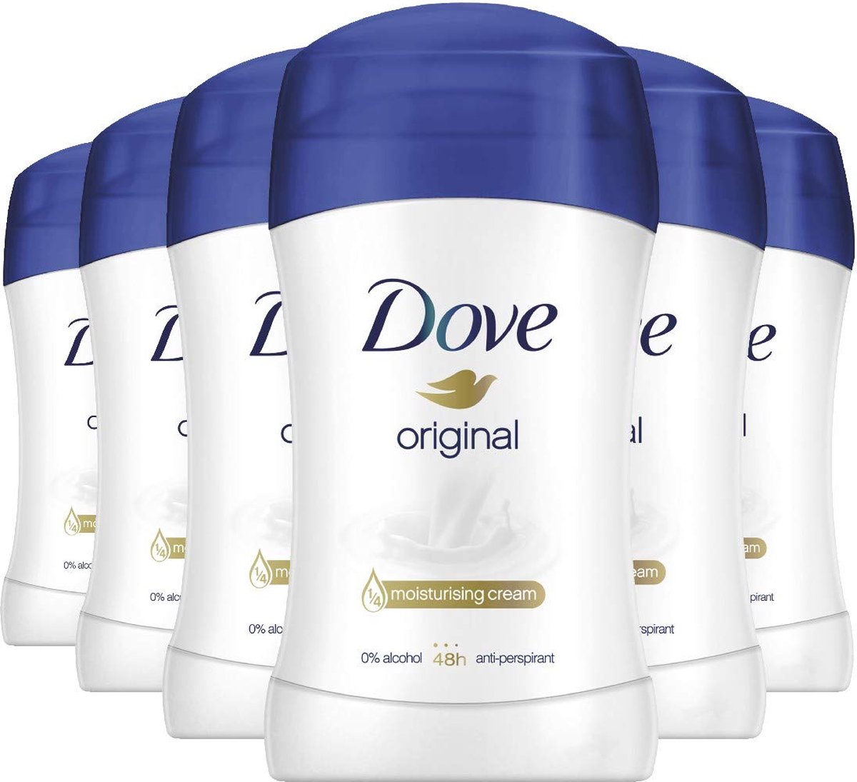 Goedkoopste Dove Original Deodorant Stick - Anti Transpirant Deo Stick met 0 Alcohol - 48 Uur Zweetbescherming - Deodorant Vrouw - 6-Pack