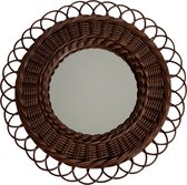 Meri-Lou Living – Rotan Spiegel – Rond - Robine – 42 cm - Bruin