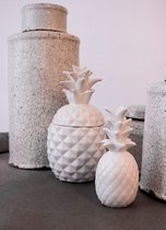 Decoratieve Ananas | Keramiek | Decoratie | Wit | Woonkamer | Slaapkamer | 15 CM | Tafeldecoratie