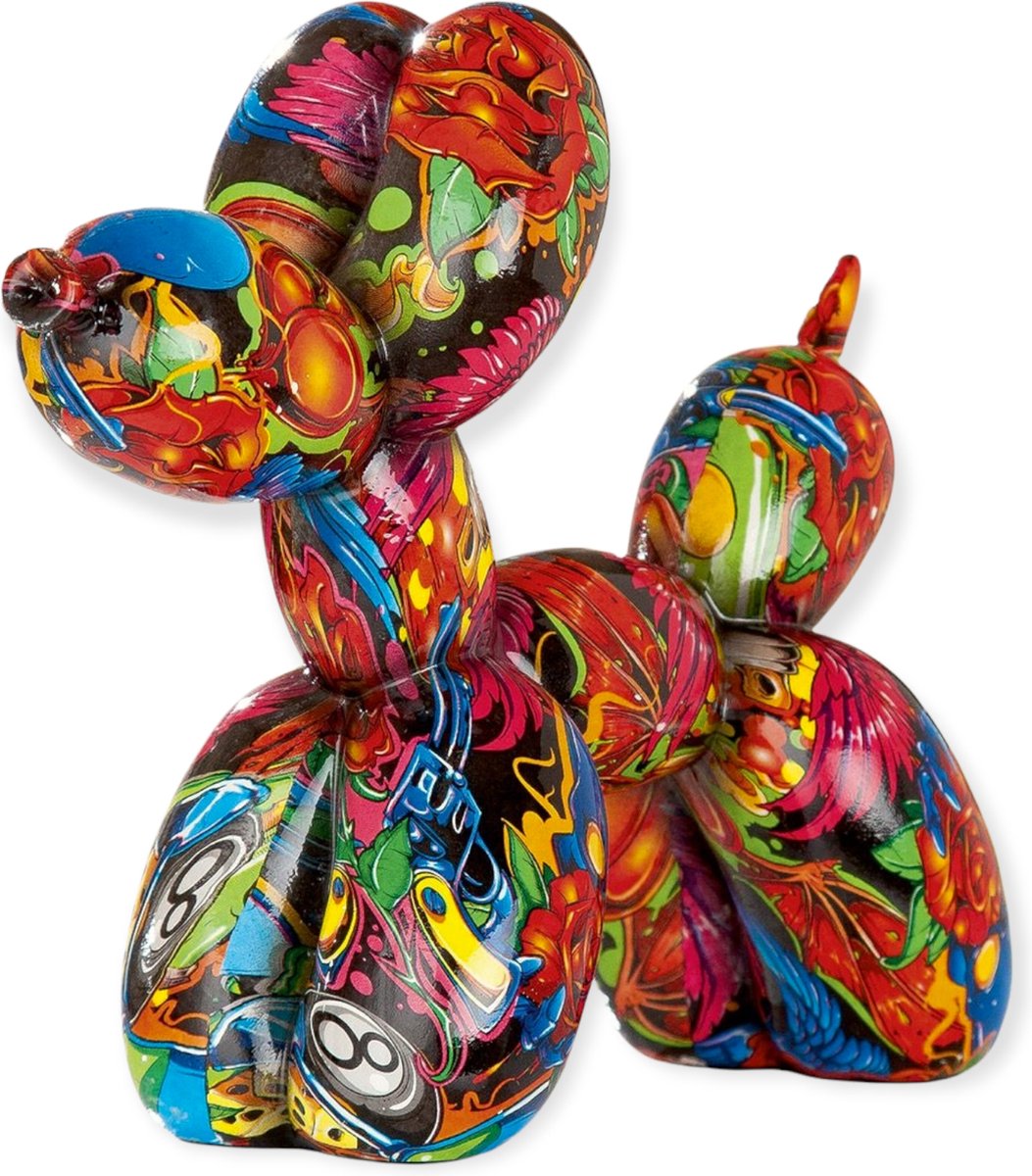 Gilde Design - Ballon Hond - Pop Art - Polyresin - 18 cm hoog - Gilde handwerk