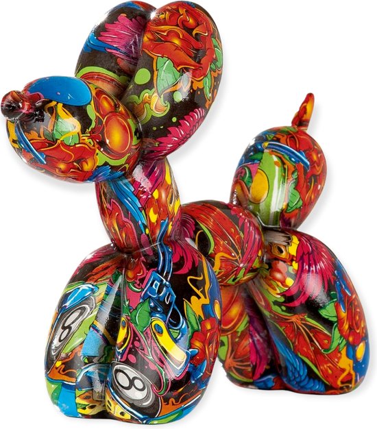 Gilde Design - Ballon Hond - Pop Art - Polyresin - 18 cm hoog