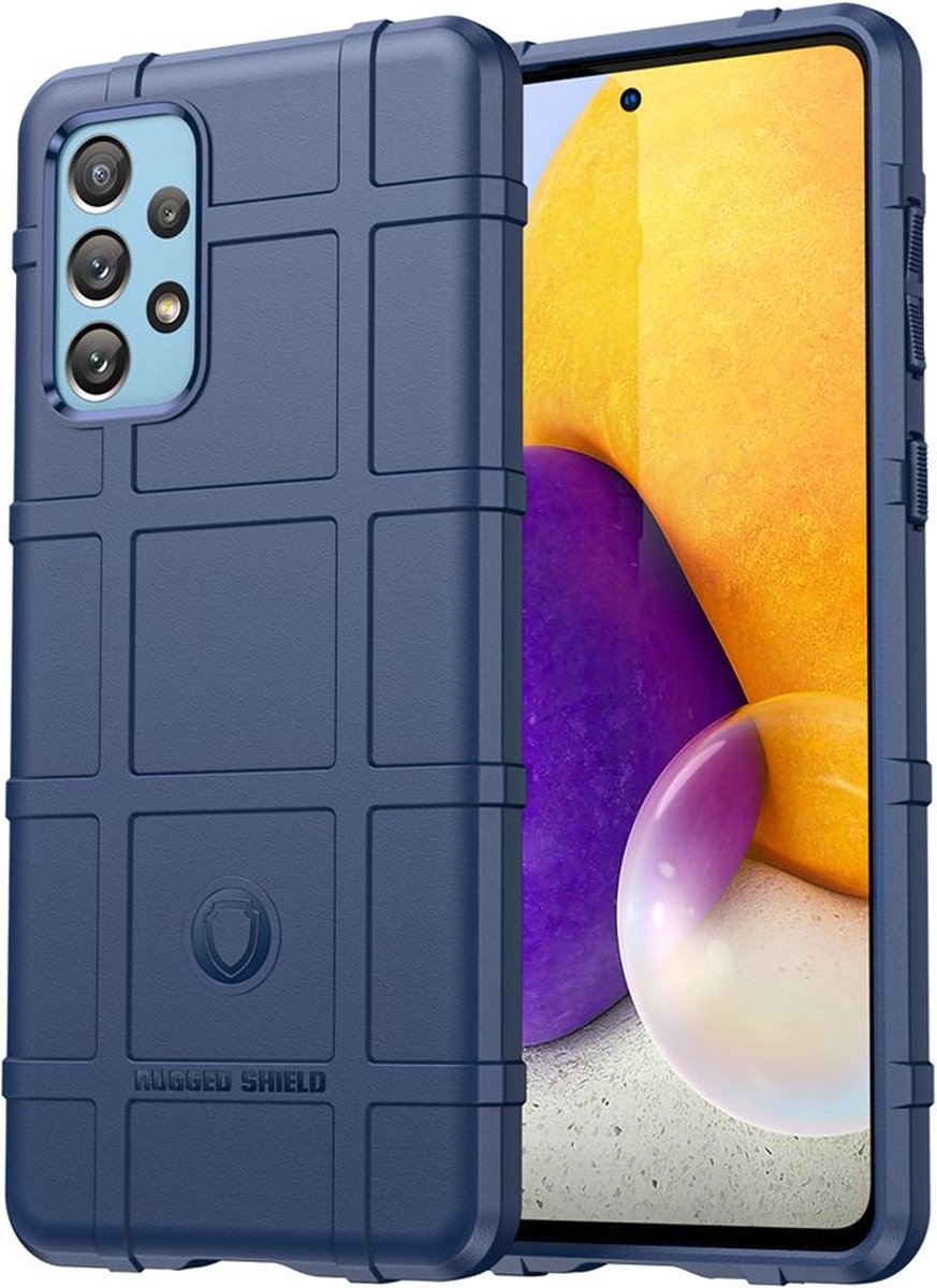 MobyDefend Hoesje - Geschikt voor Samsung Galaxy A73 - Rugged Shield TPU Backcover - Blauw