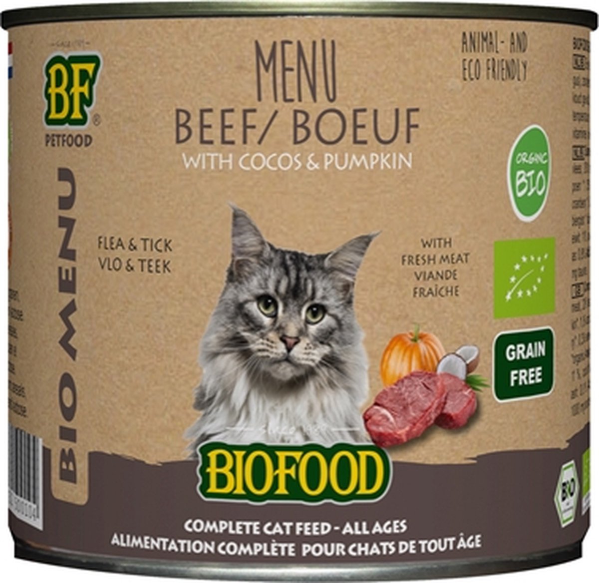 12x Biofood Kat Organic Rund Menu 200 gr