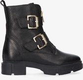 Tango | Romy 518-a dames black leather zipper/buckle boot - black sole | Maat: 36