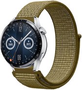 Strap-it Nylon smartwatch bandje - geschikt voor Huawei Watch GT / GT 2 / GT 3 / GT 3 Pro 46mm / GT 2 Pro / GT Runner / Watch 3 & 3 Pro - olijfgroen