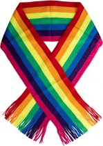 5 x Regenboog sjaal gebreid