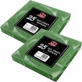 50x Groene servetten 2-laags van papier 33 x 33 cm - Tafeldecoratie 2-laags papieren wegwerp servetjes