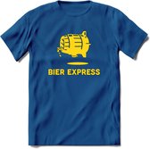 Bier express T-Shirt | Unisex Kleding | Dames - Heren Feest shirt | Drank | Grappig Verjaardag Cadeau tekst | - Donker Blauw - 3XL