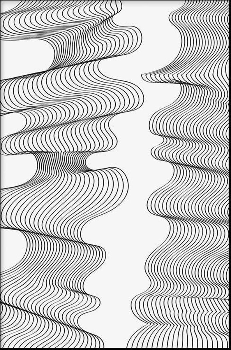 Walljar - Abstract Line Art IV - Muurdecoratie - Poster