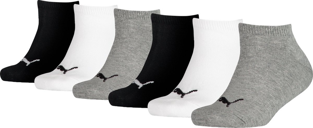 Puma Kids Sneakersokken 6 Pack Grijs