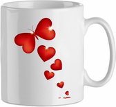 Mok 'Vlinder hartjes' | Valentijn | Valentine | Kadootje voor hem| Kadootje voor haar | Liefde