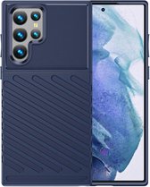 Samsung Galaxy S22 Ultra Hoesje TPU Thunder Design Back Cover Blauw