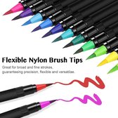 BOTC Water Brush Pennen - Brush Pen met Penseelpunt - Hervulbare Waterpen - 20 + 1 stuks - 20 kleuren - Aquarel - Handlettering - Kalligrafie