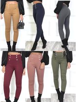 Damesbroek fashion broek hoge taille bruin maat XS/S