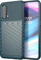 OnePlus Nord CE Hoesje - Mobigear - Groove Serie - TPU Backcover - Groen - Hoesje Geschikt Voor OnePlus Nord CE