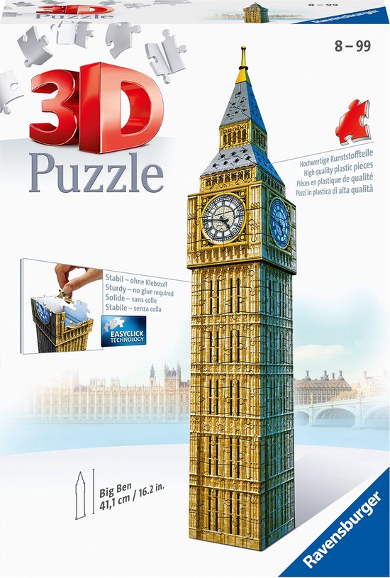 Beschrijving Verplicht Ideaal Ravensburger Big Ben - 3D Puzzel gebouw van 216 stukjes | bol.com